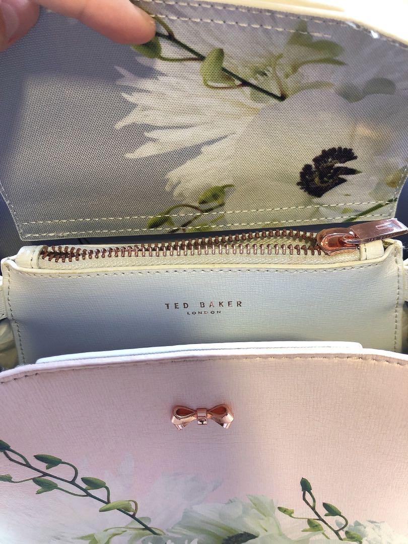 Brand new! Ted Baker pink floral leather handbag sling bag wallet clutch  Tory Burch prada