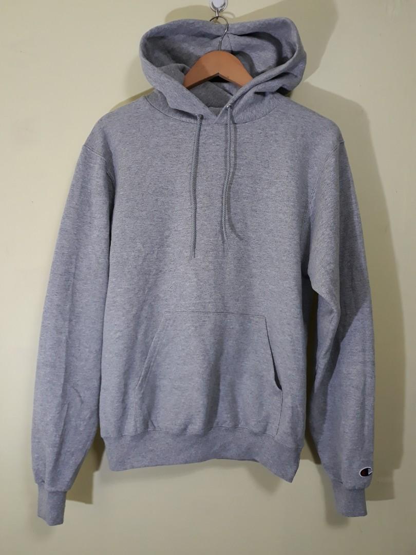 Plain grey champion hoodie top