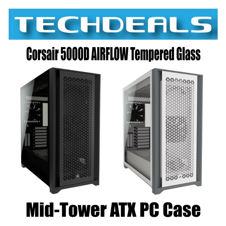 Corsair 5000D AIRFLOW Tempered Glass Mid-Tower ATX PC Case | Black ...