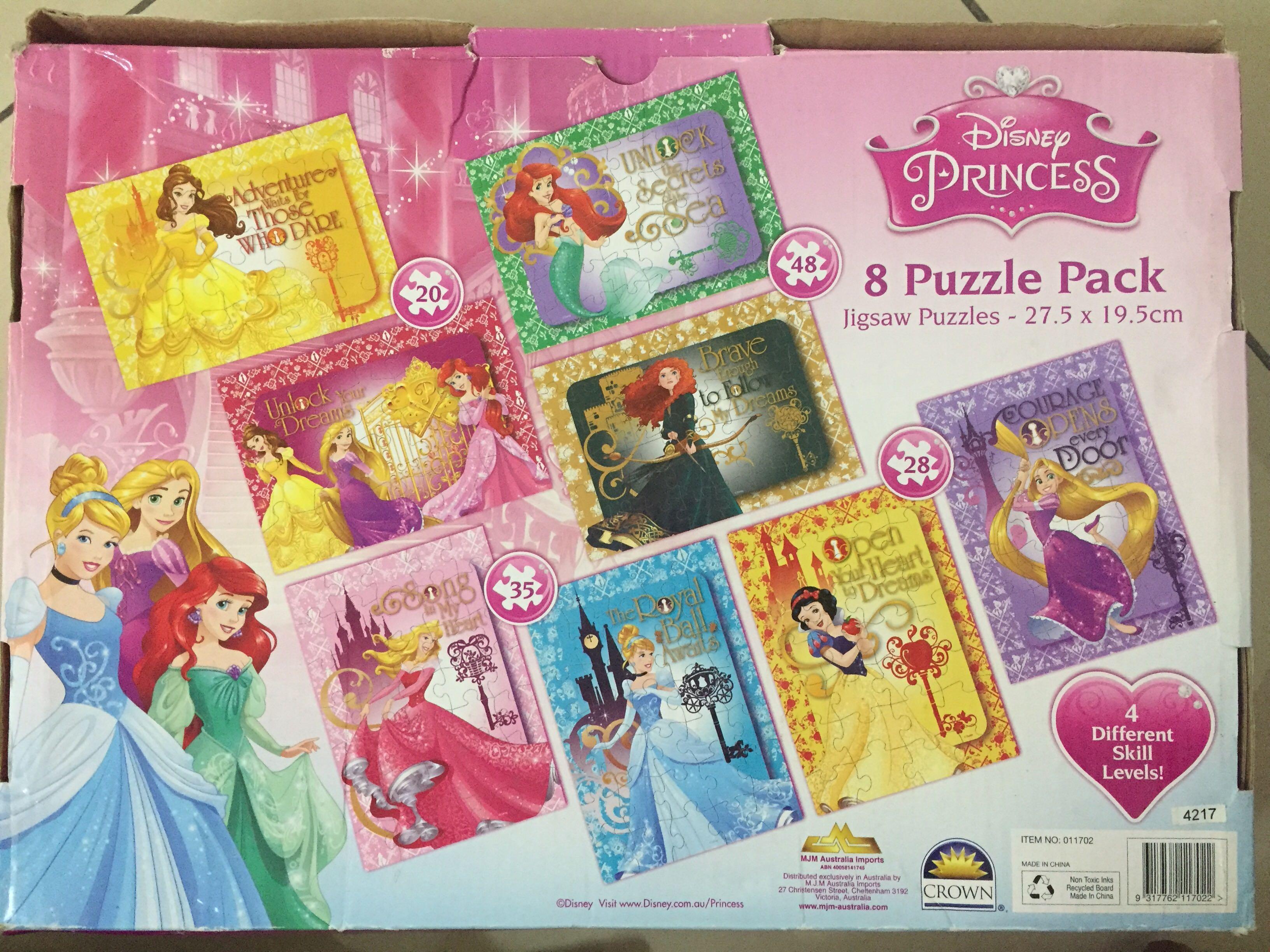 Disney Princess 8 Puzzle Pack Hobbies Toys Toys Games on Carousell