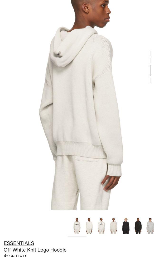 picture Essentials Off-White Knit Logo Hoodie essential off white knit hoodie