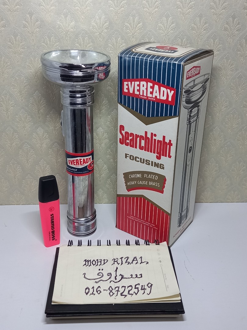 EVEREADY Torchlight Flashlight Chrome Vintage 70s 80s, Furniture