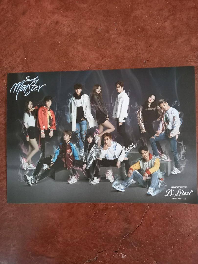qyop EXO RED VELVET Skechers D Lites Sweet Monster Mini Poster