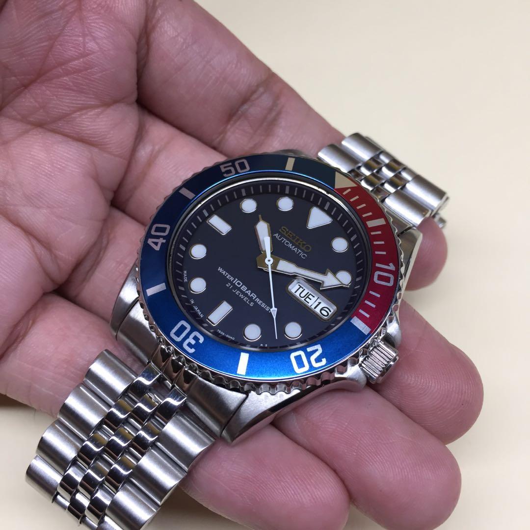 Parts, Tools & Guides = 2pcs BLACK & Red/Blue BEZEL made for SEIKO ...