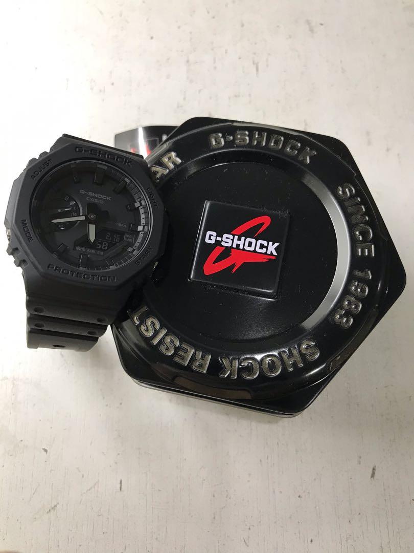 Gshock Casioak GA2100-1A1 (Category: Men's Watches) located in Manila. Submitted by seikowatchfactory (Listing ID 1047050494, Image 3). Description: BNIB 10/10 Model: Casio Gshock GA2100-1A1 Price: 5995 Specifications: Carbon Core Guard Diameter: 45.4mm Height: 11.8mm Material: Resin World Time - 31 Time Zones 1/100 second stopwatch Timer 5 daily alarms Double LED Lights Full Auto-Calendar 12/24-hour time format Neo-Brite Luminous Hands Water Res