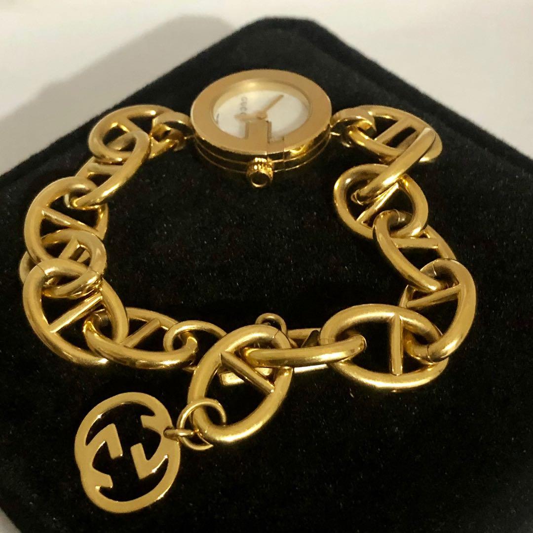 Gucci gold charm bracelet clearance