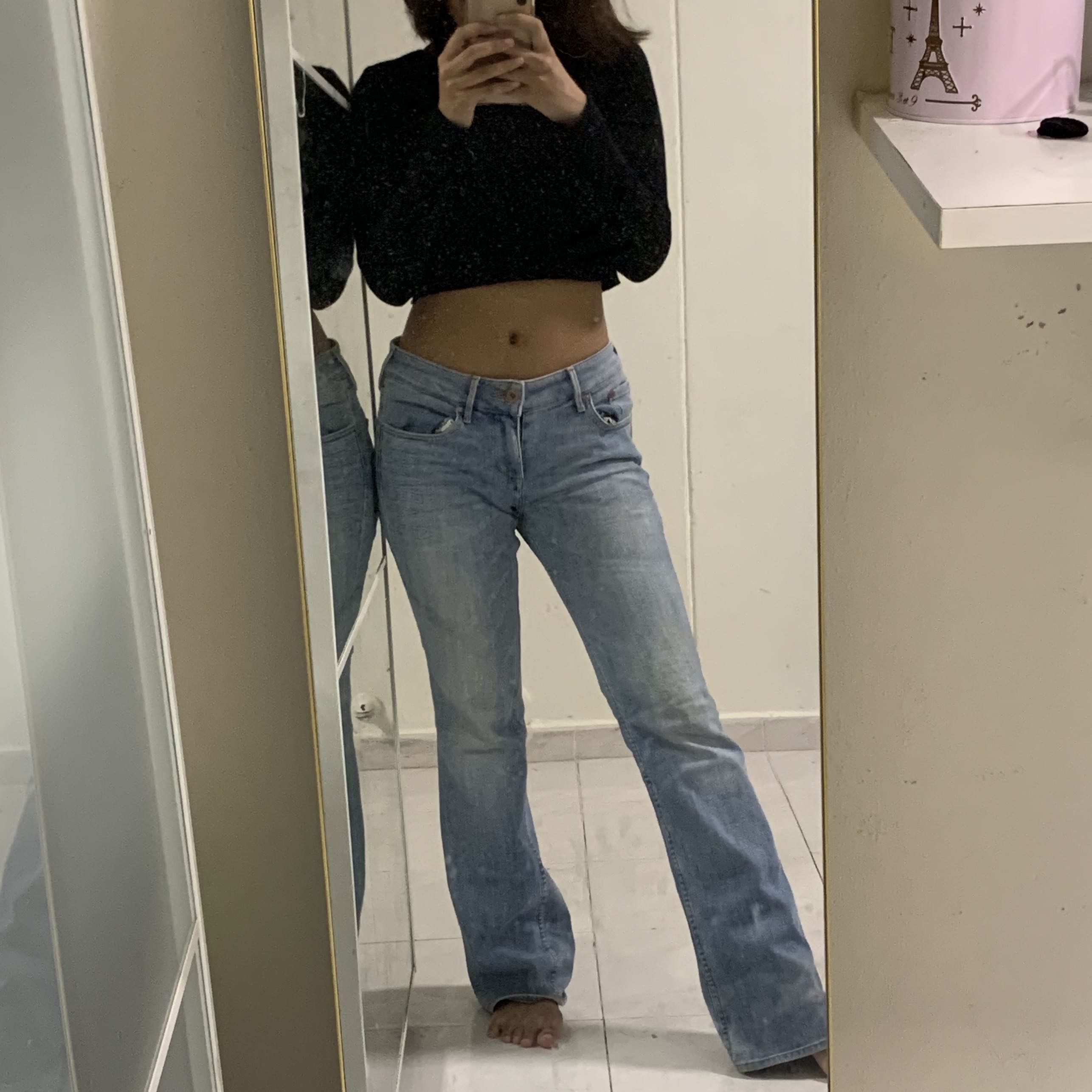 H&M Low waist flare jeans, Women's Fashion, Bottoms, Jeans