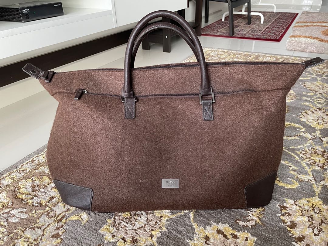 HUGO BOSS Brown Sport Duffle Weekend Travel Overnight Holdall Bag