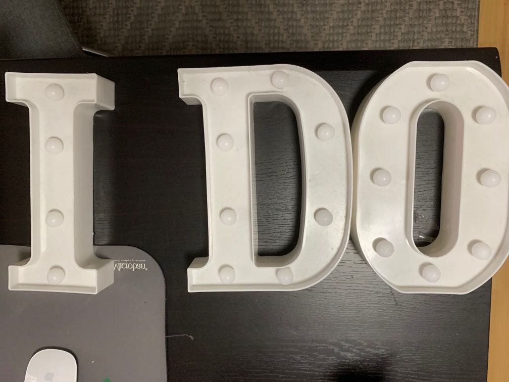 “I DO” Light Up Letters, Everything Else, Others on Carousell