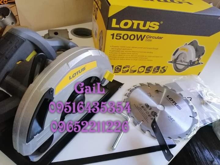 LOTUS Industrial 7” 1500W Circular Saw - LTCS1500X (Category: Construction Tools & Equipment) located in Caloocan City. Submitted by abieghail (Listing ID 1069809233, Image 2). Description: LOTUS Industrial 7” 1500w Circular Saw - LTCS1500X SPECIFICATIONS: ►Voltage: 220-240V~50/60Hz ►Input power: 1500w ►No-load speed: 4800rpm ►Blade diameter: 185mm ►Cutting capacity: 45 ►Degree: 44mm ►90 degree: 65mm ►Adjustable cutting depth ►Adjustable bevel cu