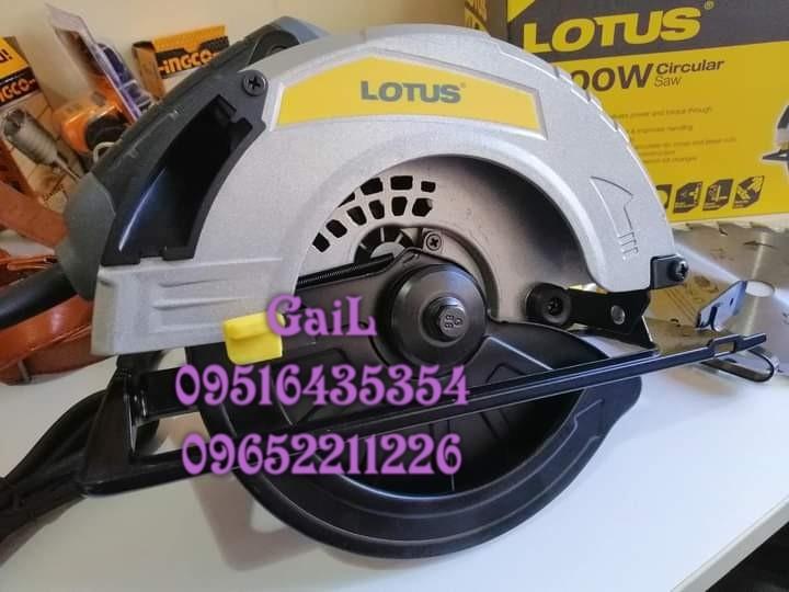 LOTUS Industrial 7” 1500W Circular Saw - LTCS1500X (Category: Construction Tools & Equipment) located in Caloocan City. Submitted by abieghail (Listing ID 1069809233, Image 1). Description: LOTUS Industrial 7” 1500w Circular Saw - LTCS1500X SPECIFICATIONS: ►Voltage: 220-240V~50/60Hz ►Input power: 1500w ►No-load speed: 4800rpm ►Blade diameter: 185mm ►Cutting capacity: 45 ►Degree: 44mm ►90 degree: 65mm ►Adjustable cutting depth ►Adjustable bevel cu