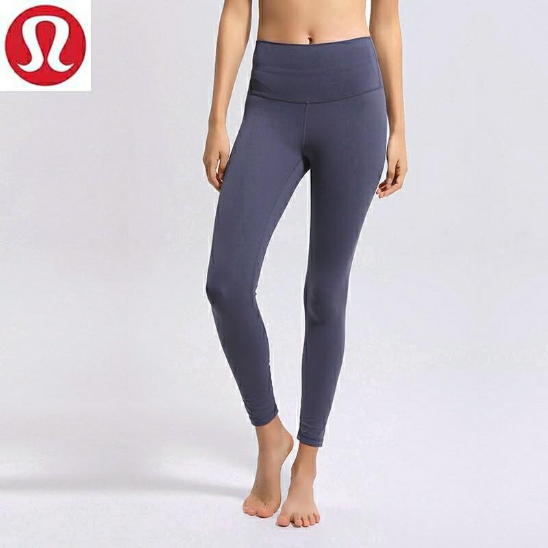 Lululemon style leggings: purple-grey, size L/10, Women's Fashion
