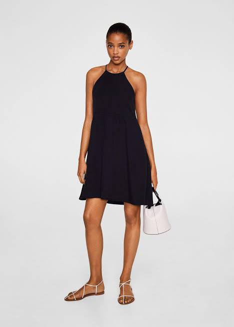Mango halter dress sales