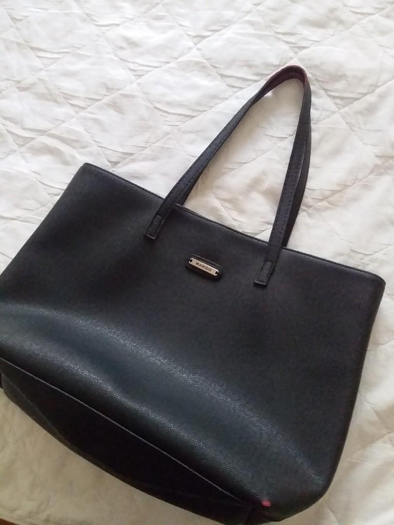 Black tote store bag mango