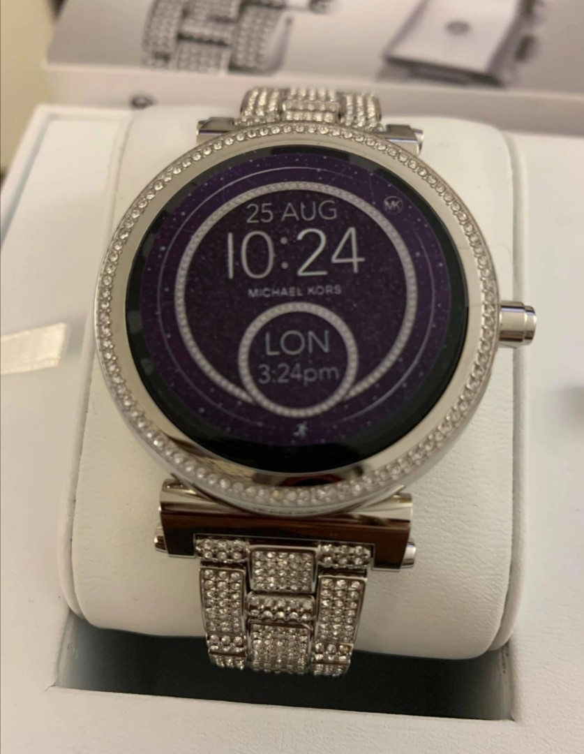 mk smart watch silver