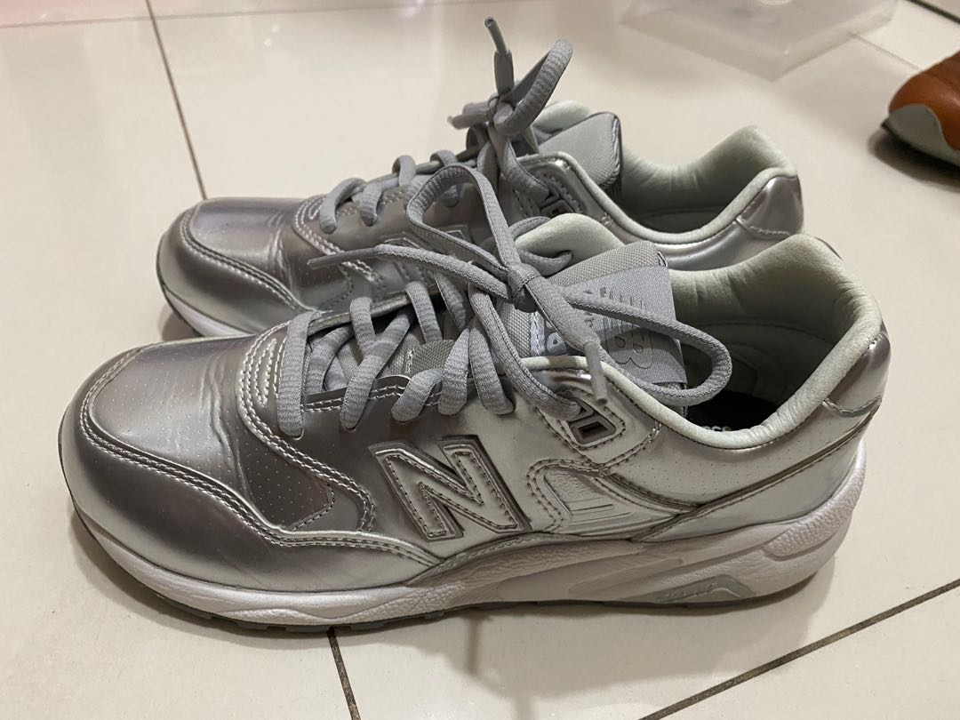 new balance silver sneakers