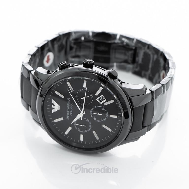 NEW Emporio Armani Ceramica Chronograph Black Dial Men s Watch 47mm AR1451 Luxury Watches on Carousell