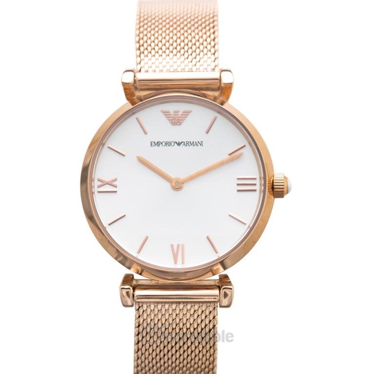 NEW Emporio Armani Retro Quartz Silver Dial Ladies Watch AR1956