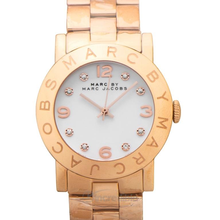 NEW Marc By Marc Jacobs Amy Quartz White Dial Rose Gold Tone