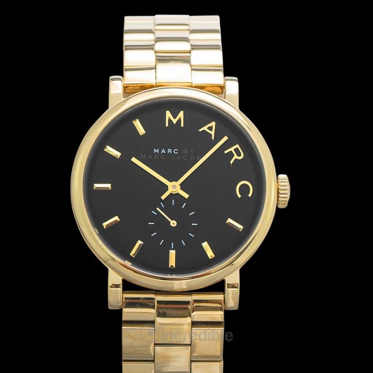 NEW Marc By Marc Jacobs Baker Black Dial Gold tone Steel Ladies