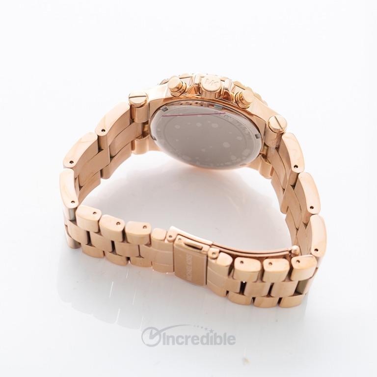 NEW Michael Kors Rose Gold Dial Chronograph Ladies Watch 45 mm