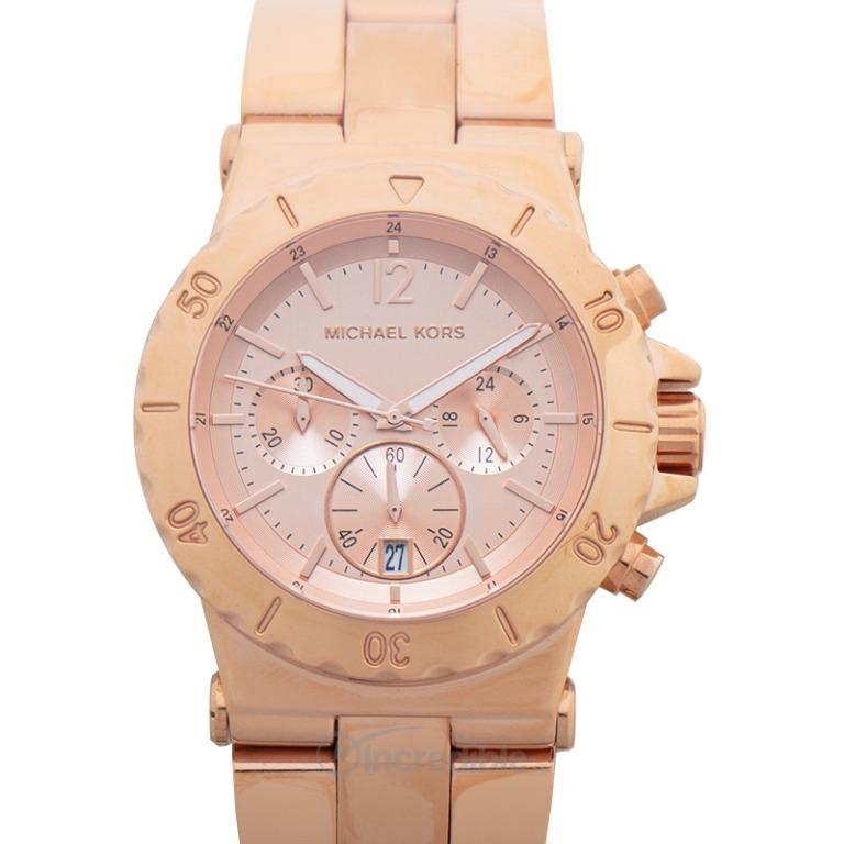 NEW Michael Kors Rose Gold Dial Chronograph Ladies Watch 45 mm
