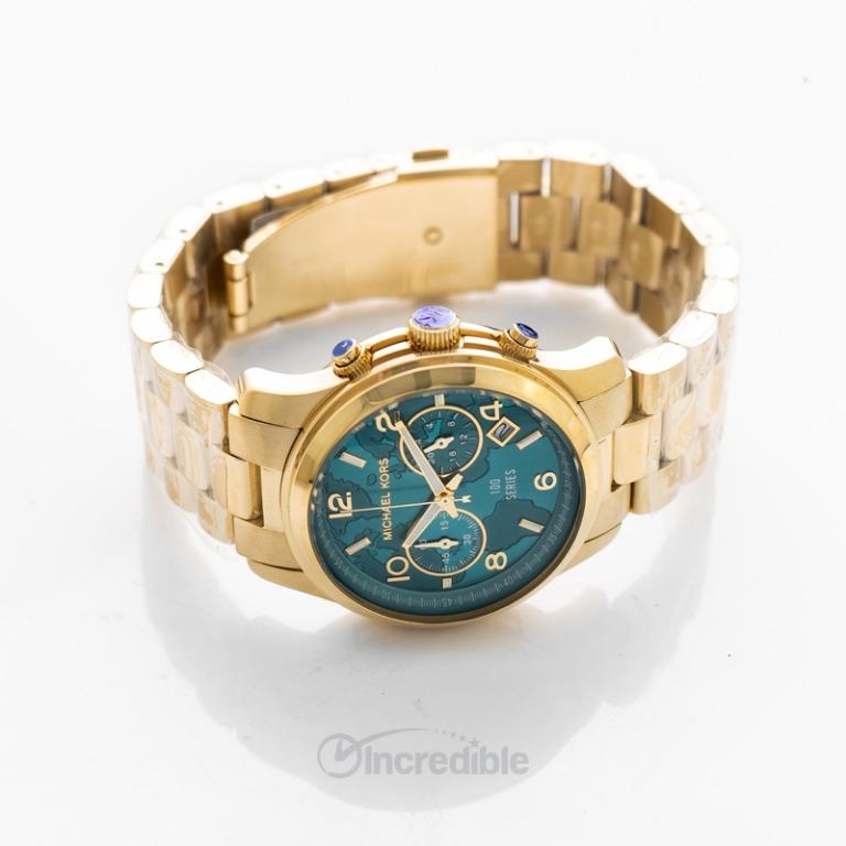 NEW Michael Kors Watch Hunger Stop Chronograph Gold Tone