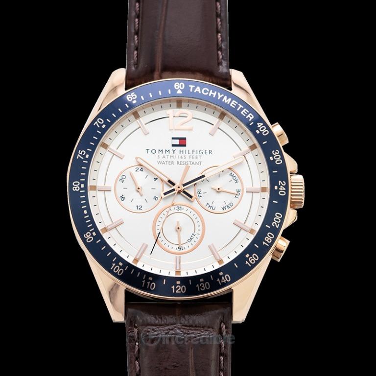 Tommy hilfiger luke cheap leather strap watch 1791118