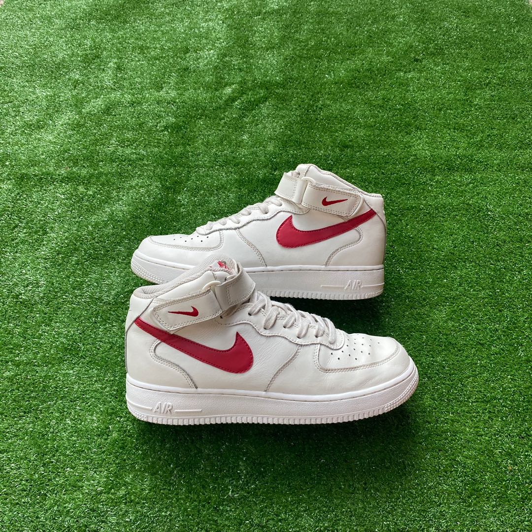 Air force 1 top mid sail university red