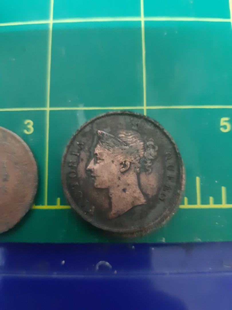 Old coin, one cent india straits, Hobbies & Toys, Collectibles