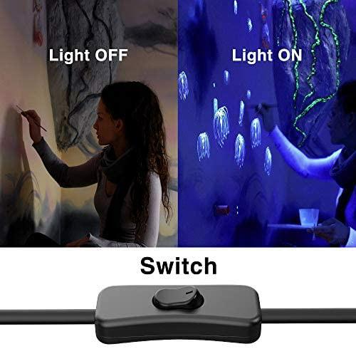 Eleganted 100W LED Schwarzlicht Strahler, UV Fluter IP66 Wasserdicht, Schwarzlichtlampe mit Stecker, Fluoreszenz Blacklight, UV Scheinwerfer Beleuchtung Lampe für Party, Bar, Aquarium, Neonfarben