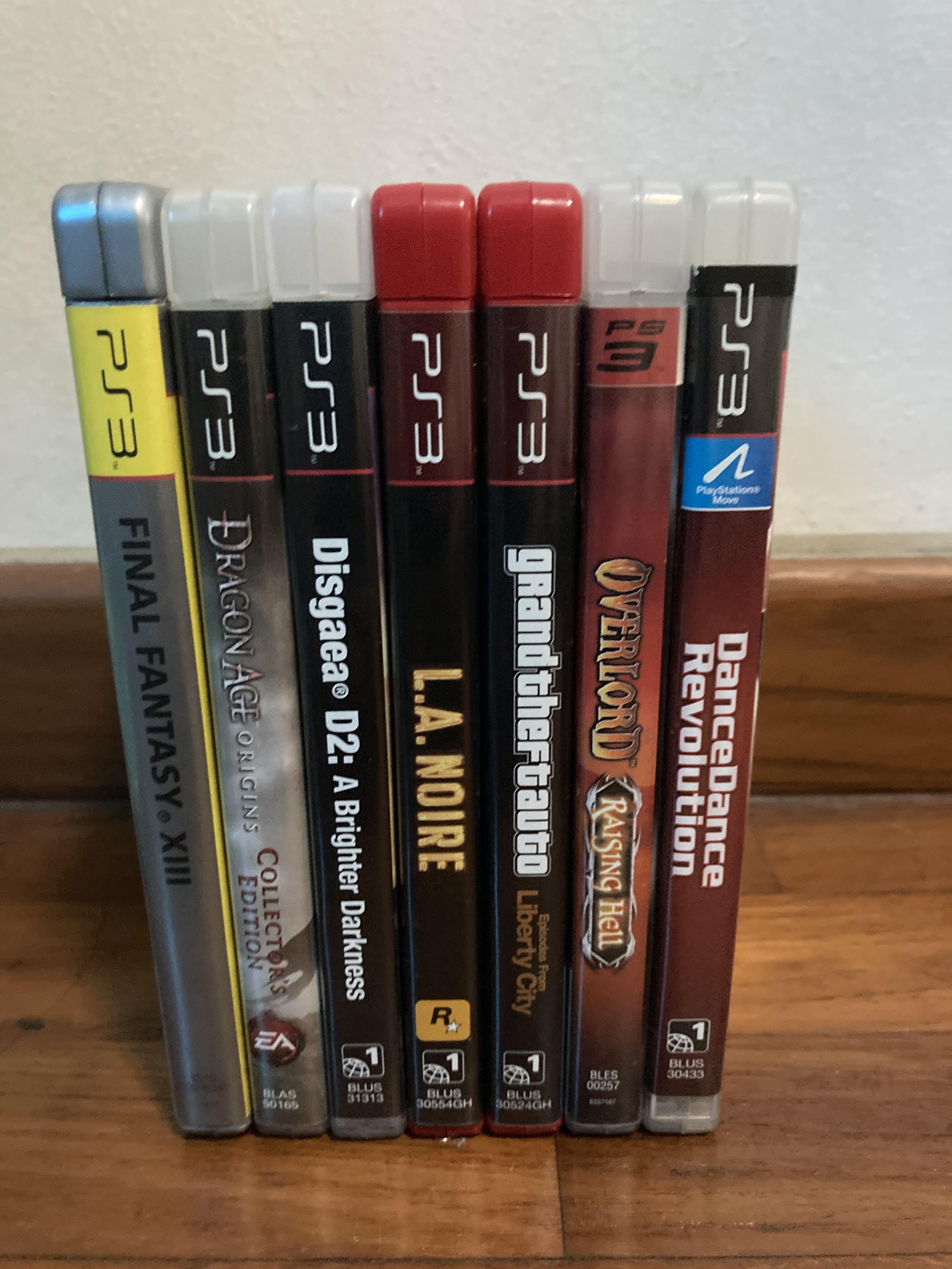 PS3 Games (Category: PlayStation) located in Singapore. Submitted by tlow1234 (Listing ID 1069732420, Image 1). Description: Original PS3 games ( only play once) Selling at cheap price of $8 per game. Listing details: Final fantasy XIII Dragon age origins collector edition (sold) Disgaea D2: A brighter darkness (sold) l.A Noire Grand theft auto: episode from liberty city Overlord: rising hell (sold) Dance dance revolution (sold) .