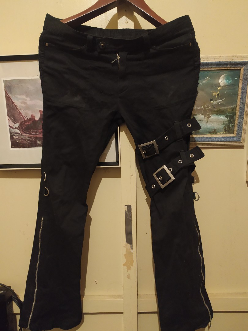 Wide PUNK RAVE Gothic bondage trousers