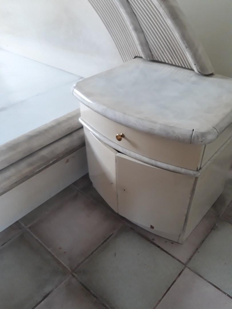 Queen size bed frame with 2.side tables (Category: Bed Frames & Mattresses) located in Quezon City. Submitted by jenbarretto (Listing ID 1069780758, Image 3). Description: .