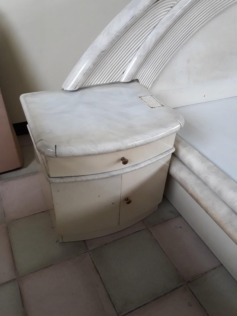 Queen size bed frame with 2.side tables (Category: Bed Frames & Mattresses) located in Quezon City. Submitted by jenbarretto (Listing ID 1069780758, Image 2). Description: .