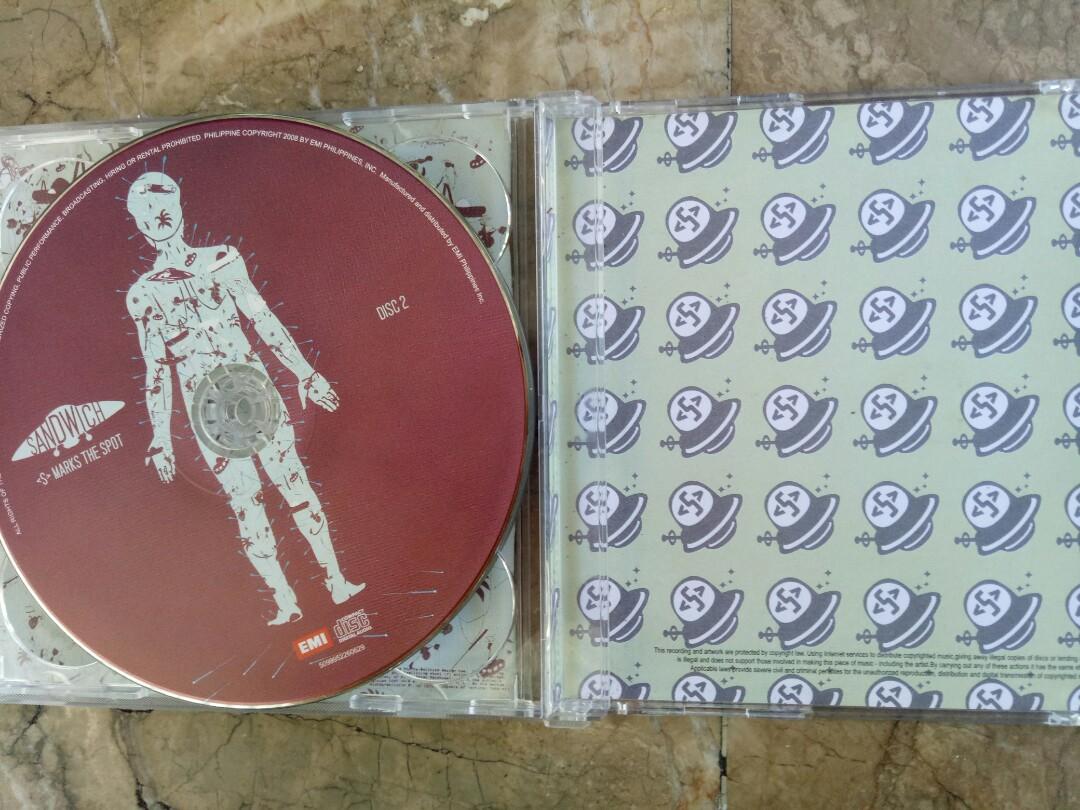 Sandwich CD S Marks The Spot OPM (Category: CDs & DVDs) located in Manila. Submitted by kinganalog (Listing ID 1069685474, Image 3). Description: Sandwich CD <S> Marks The Spot album, in VG+ to EX condition, double CD 2008 EMI Philippines. Shipping nationwide, payment via Palawan or Unionbank, COD is okay at buyer's account and expense. Check out fb page Roots Analog..