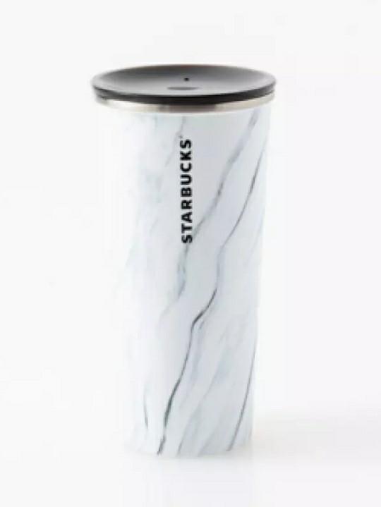 Starbucks Stainless Steel White Marble Tumbler 16oz/473ml Starbucks Stainless Steel White Marble Tumbler 16oz/473ml