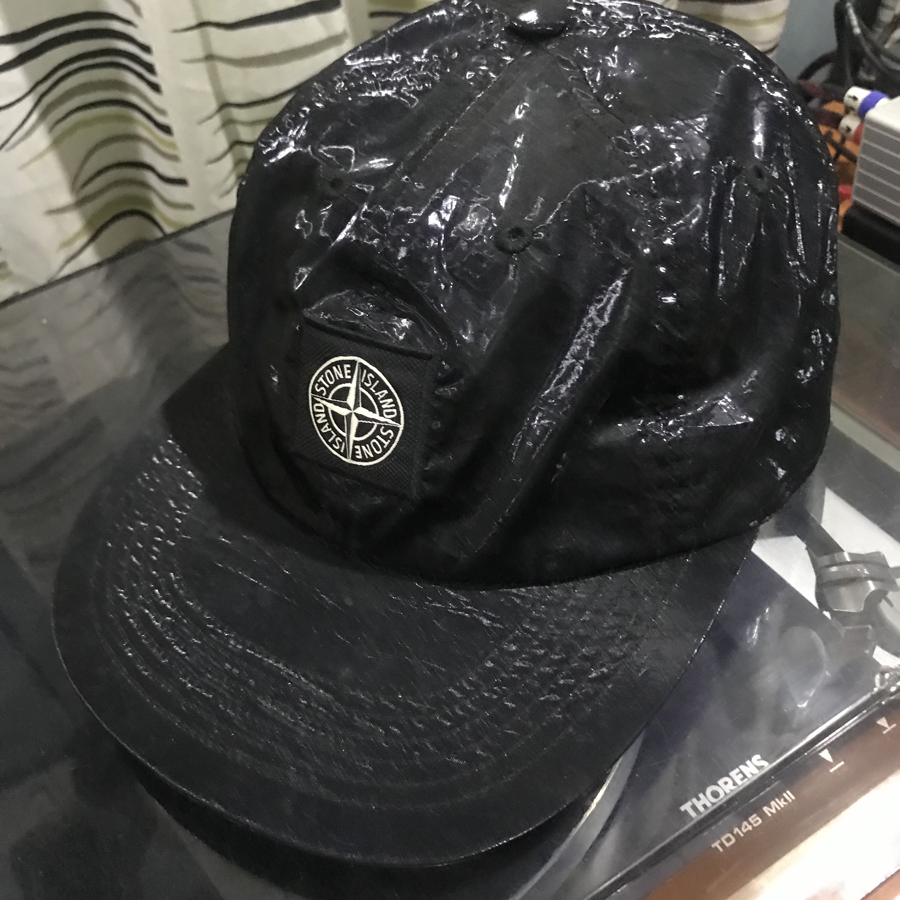 Stone island X Supreme cap in satin Black, Men's Fashion, Watches