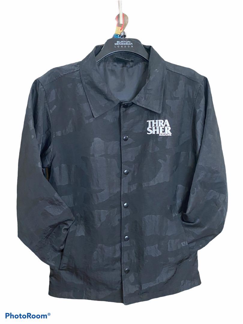 Thrasher logo jacket (Category: Hoodies) located in Kuala Lumpur. Submitted by baddthrifter (Listing ID 1069261229, Image 1). Description: Thrasher jacket logo On tag size S (20x28) Condition like new Rm200 OBO.