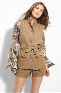 Tory Burch  'Lana' Belted Cavalry Twill Vest