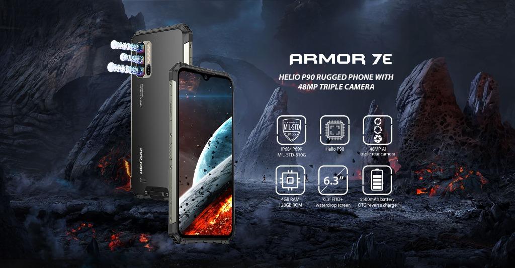 Ulefone Armor 7e Rugged Phone Black 48mp Camera 4gb 128gb Triple Back Cameras Face Id Fingerprint Identification 6 3 Inch Android 10 0 Helio P90 Mtk6779 Octa Core 64 Bit Up To 2 2ghz Wireless Charge Mobile Phones Gadgets