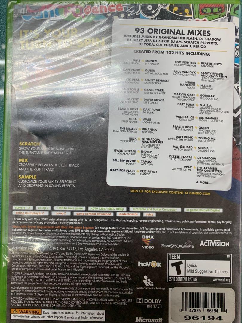 Xbox 360 DJ Hero (Category: Xbox) located in Pasay City. Submitted by ayinong168 (Listing ID 1069792974, Image 2). Description: Item is in excellent condition mint still in plastic pm for inquiries .