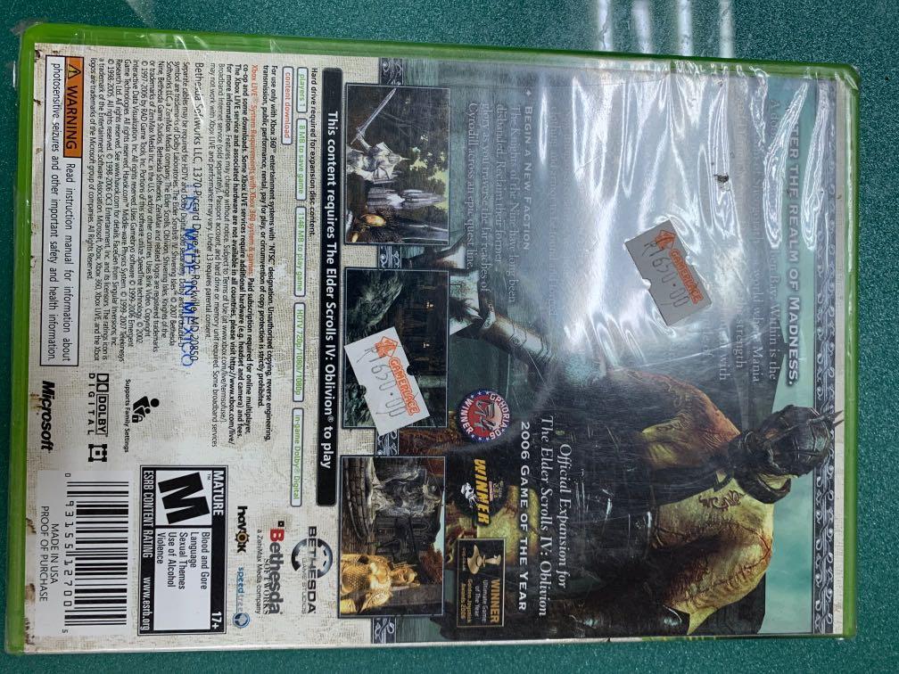 Xbox 360 elder scrolls shivering isles (Category: Xbox) located in Pasay City. Submitted by ayinong168 (Listing ID 1069794367, Image 2). Description: Item is in excellent condition mint brand new pm for details.