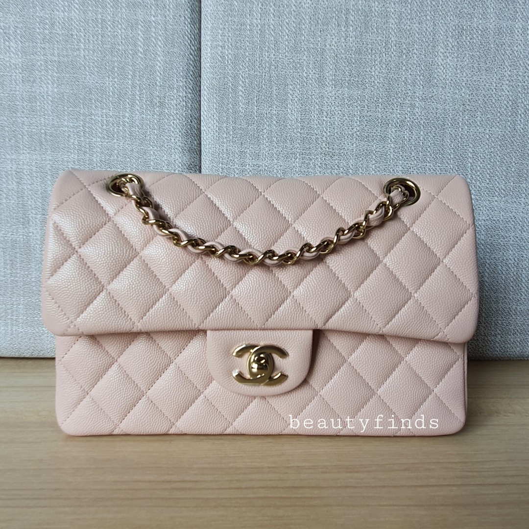 🦄💖 BRAND NEW: Chanel 21C Small Classic Flap (Rose Clair/ Light