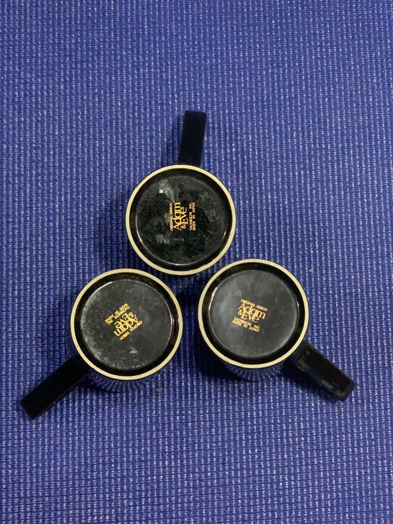 Adam&Eve Espresso/Tea Cups (Category: Coffee Machines & Makers) located in Mandaluyong City. Submitted by isydln (Listing ID 1070078988, Image 3). Description: Yours at 450.00 6cmx6.5cm Note: with some gold loss on the trimmings but still look super nice.