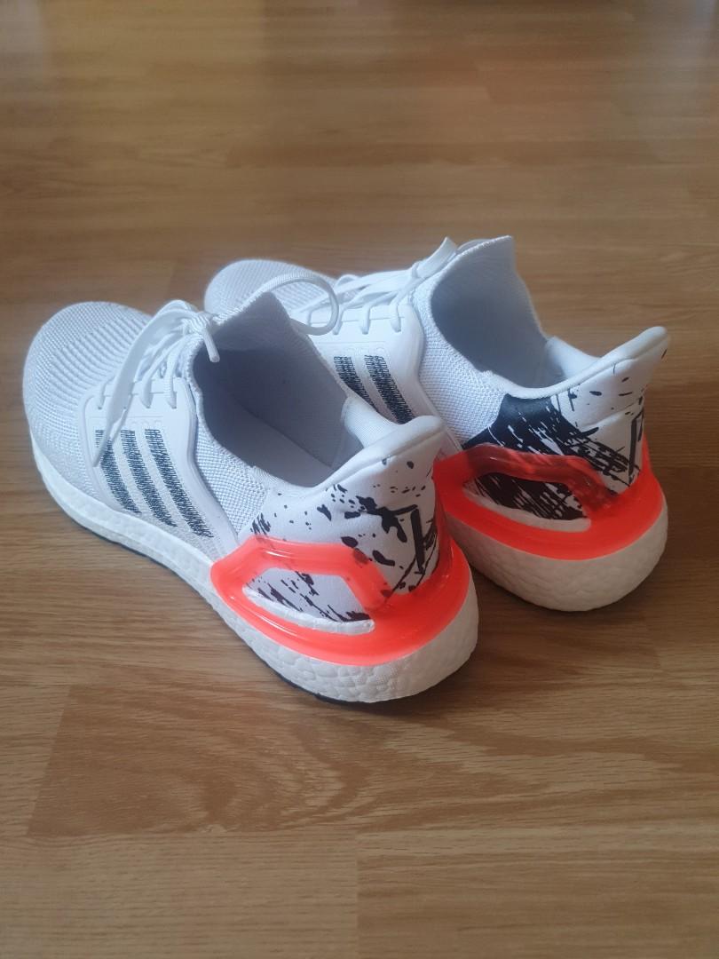 ADIDAS Ultraboost 20 Cloud White Core Black Signal Coral Men s