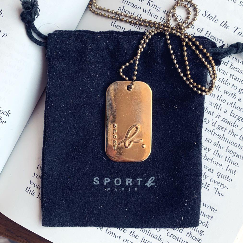 Agnes B Gold Army Dog Tag Necklace Men S Fashion Accessories Others On Carousell