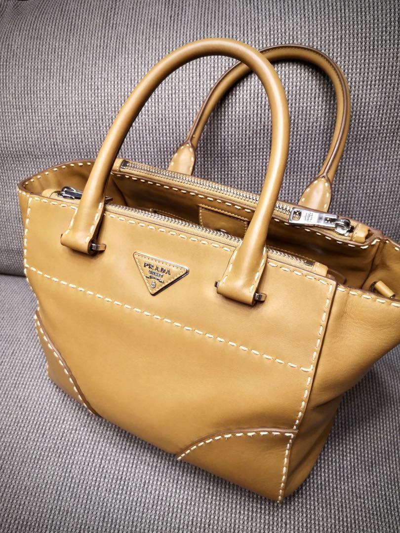 Prada Calfskin Double Zip City Calf Tote bag