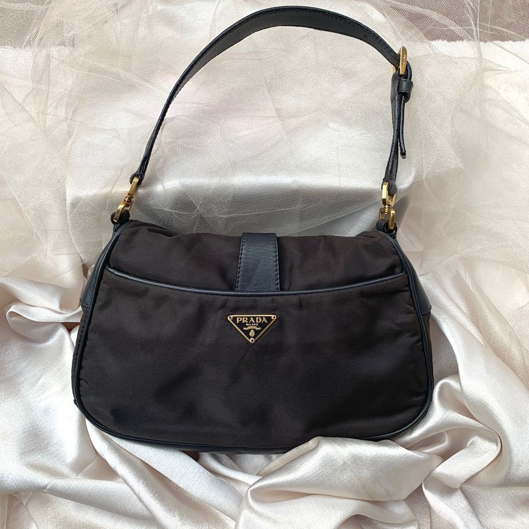 Authentic Prada Nylon Baguette, Luxury, Bags & Wallets on Carousell