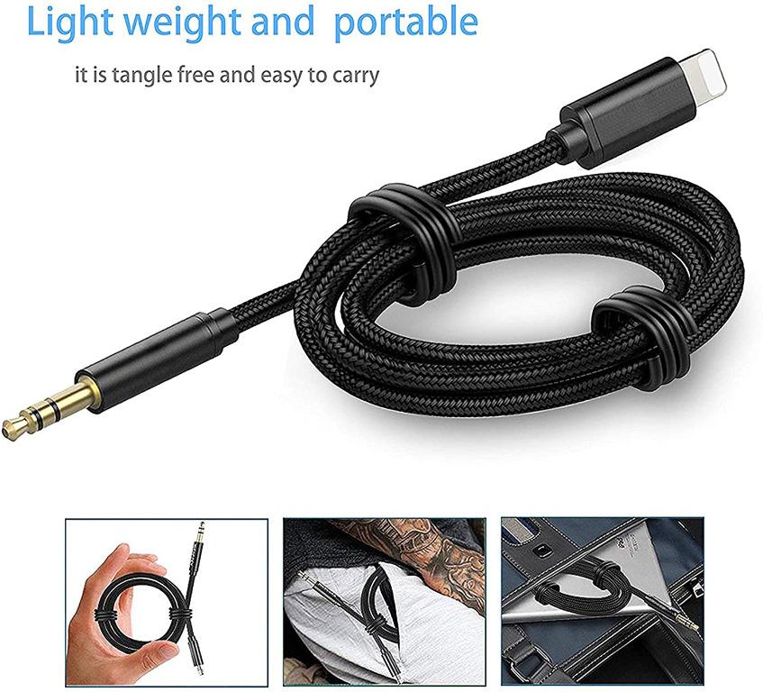 Aux Cord for iPhone 3.5mm Aux Cable for Car Compatible with iPhone  11/11Pro/XR/XS/XS Max/X/8/8 Plus/7 Plus, 3.5mm Male Stereo Audio Cable Car  Aux